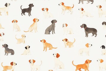 A white background with dogs pattern