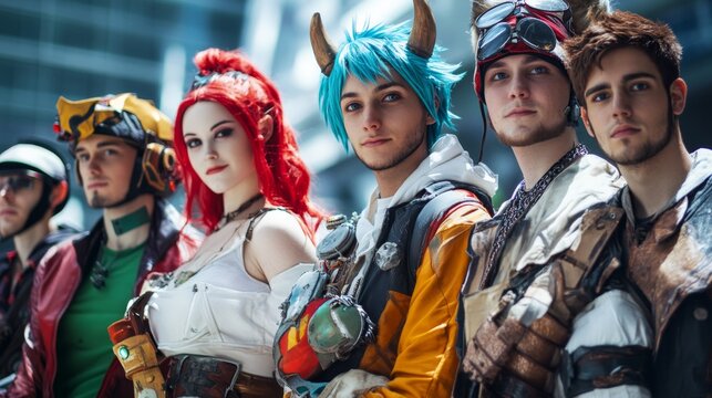 Cosplay Group Photo at a Convention