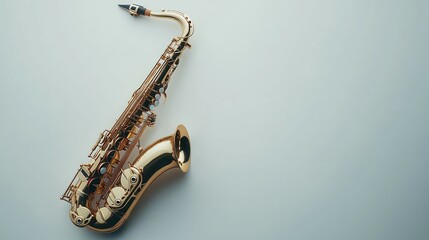 Saxophone instrument on white background
