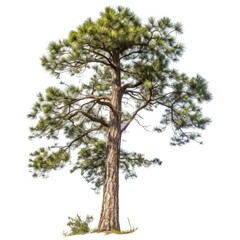 Tall pine tree isolated on white. (1)