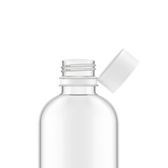 PET bottle with tethered cap. Vector illustration isolated on a white background. Ready for use in presentation, promo, advertising and more. EPS10.