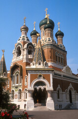 Fototapeta premium Eglise Russe orthodoxe, Nice, 06, Alpes Maritimes, région Provence Alpes Côte d'Azur, France