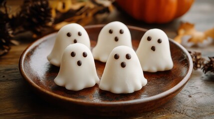 Sweet snacks in the form of ghosts for Halloween