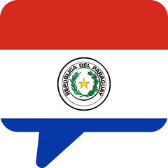 Fototapeta premium Chat Icon of Paraguay Flag