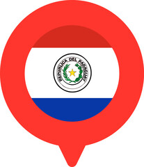Fototapeta premium Paraguay Flag On Pin Icon