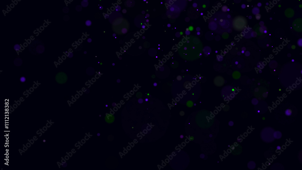 Poster abstract dust particles with blue light on dark background. science backdrop with moving glittering 