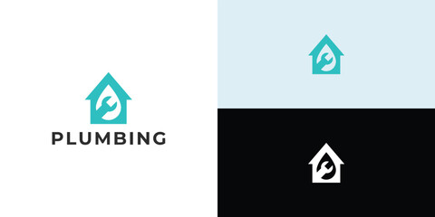 Plumbing water logo idea, plumbing service logo.