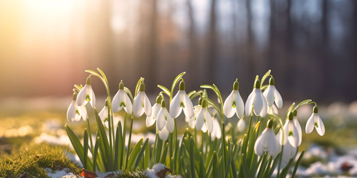 snowdrops bloom Generative AI