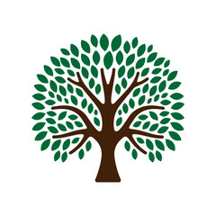 Vector tree. Tree silhouette. Green Spring Tree. Vector Illustration.	