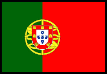 Obraz premium Portugal Flag rectangle Icon
