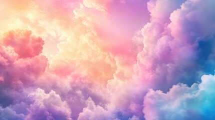 Fototapeta premium Dreamy Cloudscape with Vibrant Colors and Light