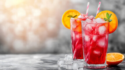 Cocktail collection - Refreshing fruit sangria with orange.