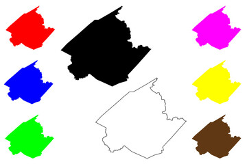 Wirt County, State of West Virginia (U.S. county, United States of America, USA, U.S., US) map vector illustration, scribble sketch Wirt map