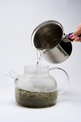 Japanese Sencha tea making