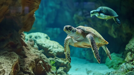 sea turtle underwater