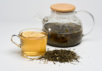 Japanese Sencha tea closeup