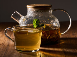 Japanese Sencha tea closeup