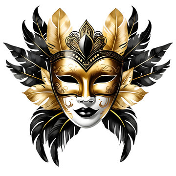 recommend clip art: Golden carnival mask, A gold mask on a transparent background, The Golden Carnival Mask's Radiance for Every Celebration 