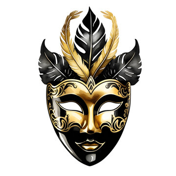 recommend clip art: Golden carnival mask, A gold mask on a transparent background, The Golden Carnival Mask's Radiance for Every Celebration 