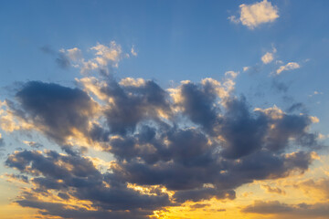 Beautiful sky with cloud before sunset