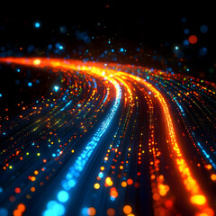 Fototapeta premium Abstract 3D Background: Glowing Trails