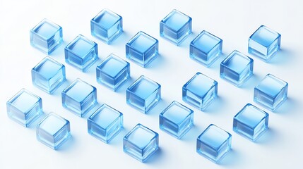 Obraz premium A grid of blue glass cubes.