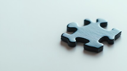 Obraz premium A black puzzle piece on a white surface.