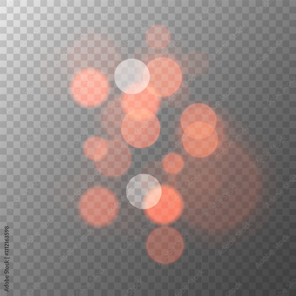 Aufkleber isolated bokeh lights. bright blur light effect. abstract blurred overlay template. transparent back