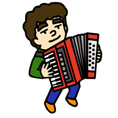 アコーディオン　イラスト