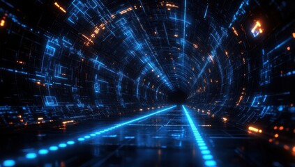 A long blue and orange line of dots