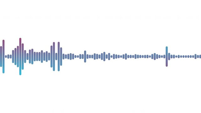 4k abstract music sound wave or audio wavefrom isolated on white background.Line digital minimalist voice and symbol technology.