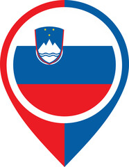 Obraz premium Map Icon Inside Slovenia Flag