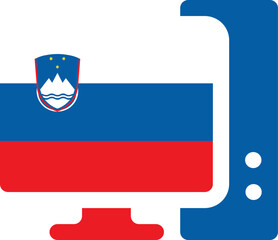 Monitor and CPU icon Slovenia Flag
