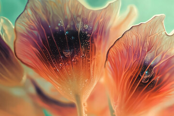 two flowers with water droplets on them