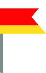 South Ossetia Flag On Crisp Corners