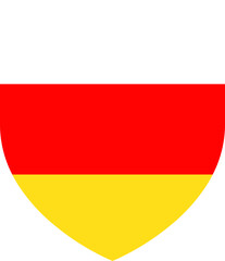 South Ossetia Flag on Shield Shape