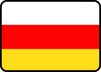 South Ossetia Flag Rounded Rectangle Icon