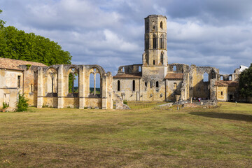 Fototapeta premium Grande-Sauve Abbey, UNESCO site, Benedictine monastery near La Sauve, Aquitaine, Gironde, France
