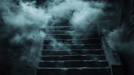 Fototapeta premium Mystical Stairway in Fog