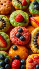 Fruits patterns. The food photography shows the artful composition