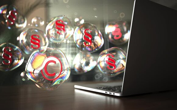 4k Video 3D Animation. Copyright Legal Rights Office. ProRes 4444. Infinity Loop.