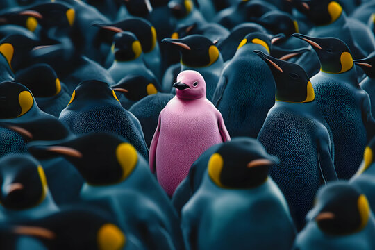 Pink Penguin 3D Illustration