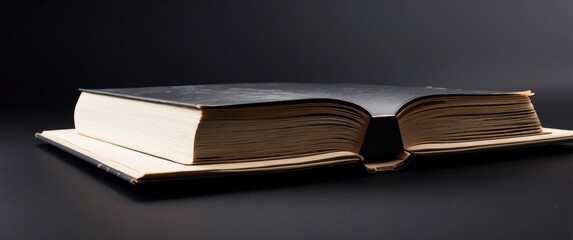A classic book on a black background, perfect for literary themed projects