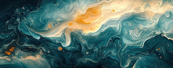 Flowing Ink in Water with Organic and Artistic Abstract Shapes for Unique Designs