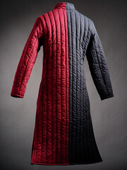 Historical fashion. Medieval knight cloth. Padded jacket gambeson.