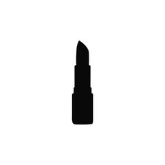 Lipstick silhouette on white background. Cosmetics Icon.