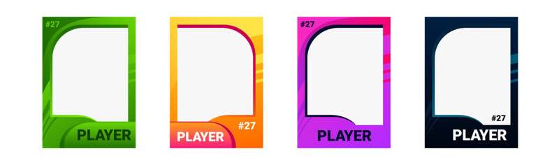 Professional player card template with a bold, colorful design, featuring space for photo, name, and champion stats. Ideal for promotional flyers and identity. © Богдан Скрипник