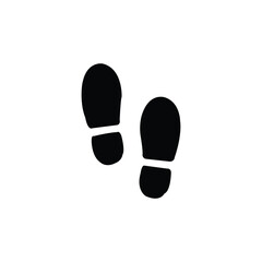 Shoes footprint silhouette on white background. Icon of a shoes foot print.