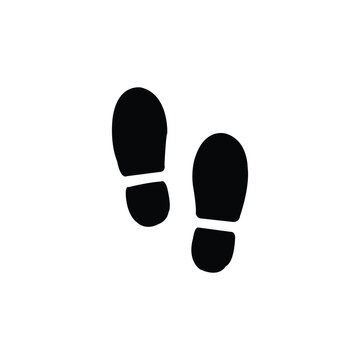 recommend clip art: Shoes footprint silhouette on white background. Icon of a shoes foot print.