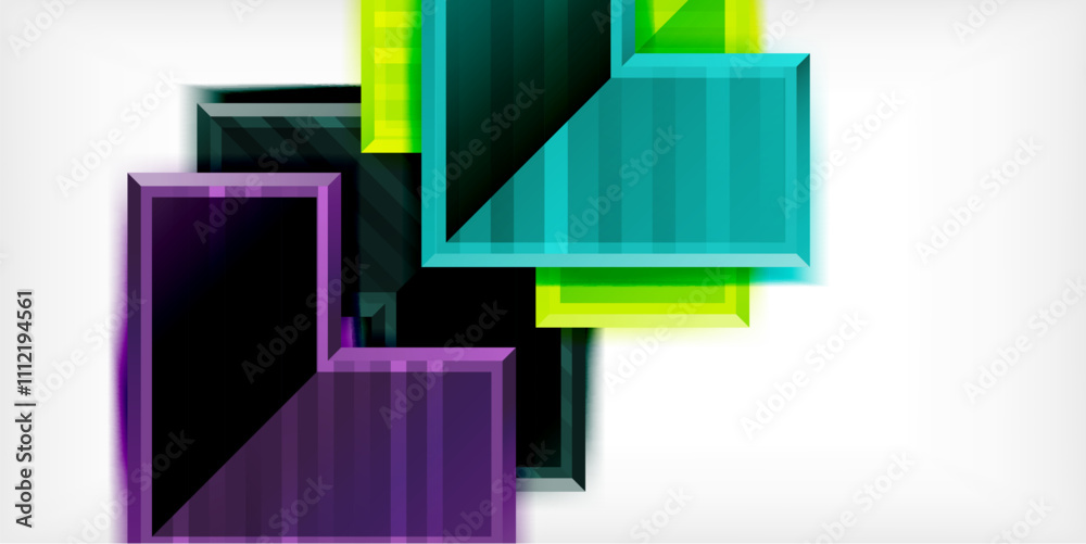 Poster Arrow symbols created with 3d effects and line texture geometric abstract background